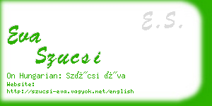 eva szucsi business card